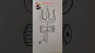 Trishul drawing | How to draw trishul #shorts #shiva #trishul #shivratri #drawing #art #trending