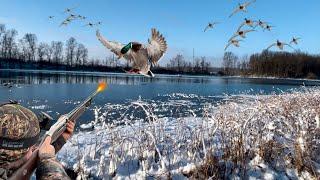 Duck Hunting The BLIZZARD! When the DUCKS do this you know you WON! 2 Man Limit