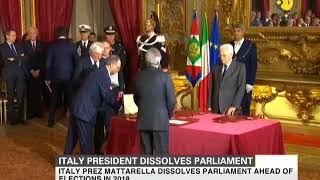 Italian President Sergio Mattarella dissolves Parliament