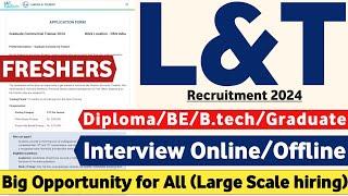 L&T Recruitment 2024 | Freshers | Diploma/BE/B.tech | Job Vacancy 2024 | L&T Jobs 2024 | Mnc Jobs 