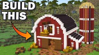 How to build a Minecraft Barn - Easy Red Barn House Tutorial