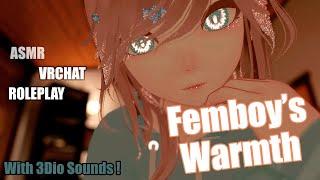 ASMR VRChat Roleplay - Femboy's Warmth (3Dio Ear Licking, Kissing...)