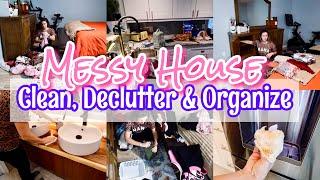 MESSY HOUSE!! CLEAN, DECLUTTER & ORGANIZE WITH ME | WINTER CLEANING MOTIVATION 2024 | CLEAN WITH ME