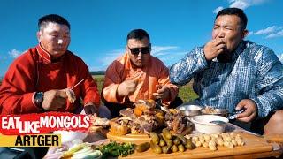 Mighty Beef Ribs for Mighty Mongolian Wrestlers! Mukbang Nomads! | Eat Like Mongols