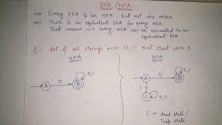 DFA and NFA Automata Examples | NFA vs DFA difference in Theory of Computation | Compiler Design
