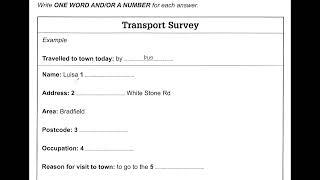 IELTS LISTENING 5 |Transport Survey with Answers| Ielts listening HD