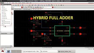 HYBRID FULL ADDER in Cadence | Delay | AvgPower | PDP.