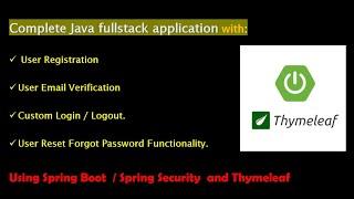 Java Full-Stack Development with Spring Boot, Spring Security and Thymeleaf + Email Verification