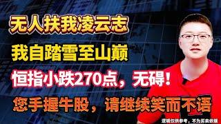 【港美股】第70集：无人扶我凌云志！我自踏雪至山巅！！恒指小跌270点，无碍！您手握牛股，请继续笑而不语｜港股｜美股｜恒生指数｜