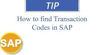 How to find Transaction Codes in SAP