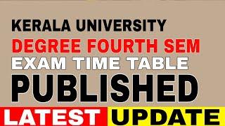 Kerala University Degree 4th Semester Examination Time Table Published