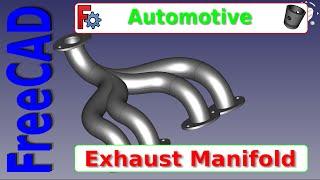 FreeCAD Tutorial - Exhaust Manifold, Path Sweep, Make Thickness