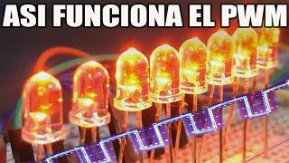 ASI FUNCIONA EL PWM POR SOFTWARE CON 8 LEDS Y UN PIC16F628 + EFECTO DEL AUTO FANTÁSTICO