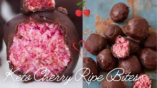 No bake Keto Cherry Ripe Bites - Gluten Free, low Carb & Vegan! So simple to make!