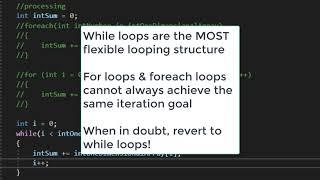 Iteration: Foreach Loops