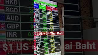 $1 US Dollar = 34 Thai Baht #funfacts #money #usd #baht #bangkok #thailand #bangkokthailand