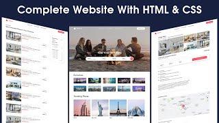 Create Travel Website Design | Website Design Like Airbnb Using HTML And CSS