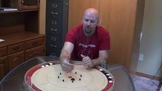 Crokinole Shot How to Rebound Off Opponents Disk Against a Peg for a 20