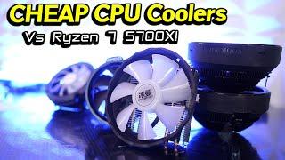 the Ryzen 7 5700X... on an $8 CPU Cooler....