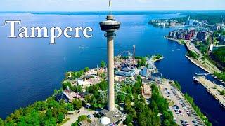 Tampere, Finland - stunning drone view (4K)