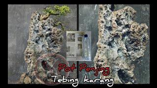 CARA MEMBUAT POT PENJING ,RELIEF TEBING KARANG DARI LIMBAH BOTOL PLASTIK DAN KERTAS #DIY #MSRELIEF