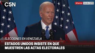 ESTADOS UNIDOS exigió que se publiquen las ACTAS ELECTORALES en VENEZUELA