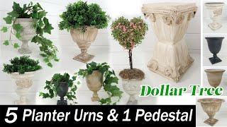 5 Planter Urn DIYs / Planter Pedestal DIY / Dollar Tree Plastic PLANTER HACKS