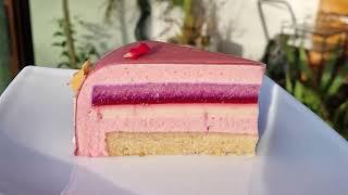 Rose, Raspberry & Lychee Mousse Cake - Ispahan Entremet, No Added Sugar Recipe