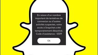 Problème de création de compte Snapchat Code d’assistance : SS09