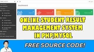 Online Student Result Management System in PHP/MySQLi | Free Source Code Download