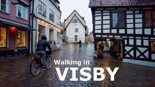 Rainy walk in Visby, Gotland - The medieval city on Sweden's largest island