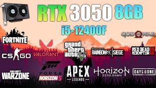 RTX 3050 8GB : Test in 15 Games ft i5 12400F - RTX 3050 Gaming