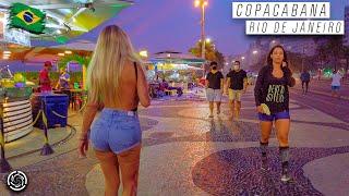 Walking on the Copacabana Boardwalk at Sunset  | Rio de Janeiro, Brazil | 【4K】 2021