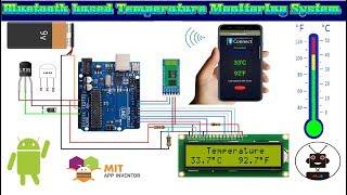 Temperature Monitoring System using Arduino, LM35 and Hc 05 Bluetooth