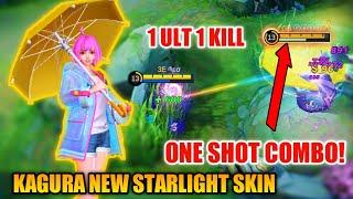 KAGURA April Starlight Skin Gameplay | Rainy walk Kagura | TOP GLOBAL 1 KAGURA | MLBB