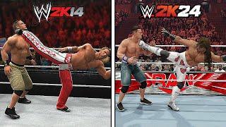 WWE 2K14 Vs. WWE 2K24 - Finishers Comparison (Which is Better?) !!!