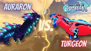 AURARON VS. TURGEON! [Facetank + PVP] [Creatures of Sonaria]