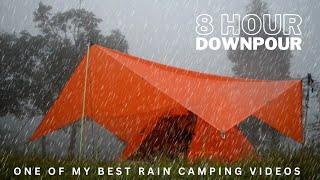 ️ MONSOON SOLO CAMPING in very long heavy rain ️ Strong Wind, Rainstorm (SOOTHING RAIN SOUND)