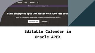 Editable Calendar in Oracle APEX