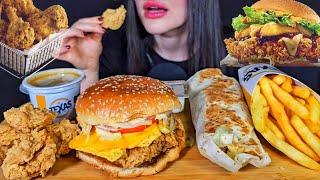 CRISPY FAST FOOD | EATING FRIED CHICKEN, BURGER | ASMR MUKBANG