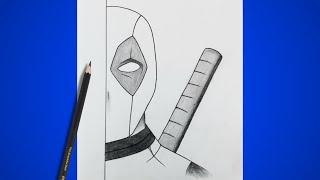 How To Draw Deadpool Half Face Easy Step By Step | Deadpool Drawing Tutorial For Beginners