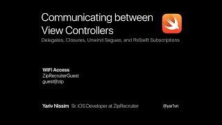 SwiftCoders - Communicating between View Controllers