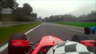 Onboard with Gary Hauser (Dallara GP2) - Monza 2013 (Quali + Start Crash)