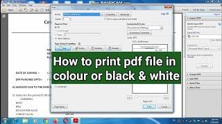 How to print pdf file in colour or black and white