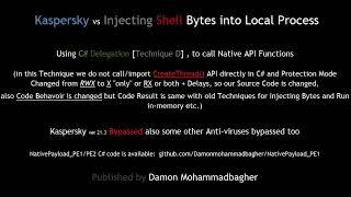 Kaspersky Bypassed via New C# Code to injecting code into local process
