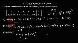 Discrete Random Variables   The Expected Value of X and VarX