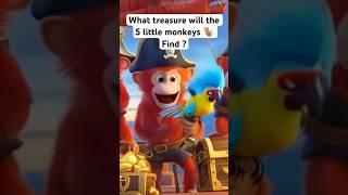 5 Little Monkeys on a Pirate Adventure!#5LittleMonkeys #shorts #youtubeshorts