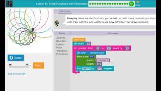 Code org - Course 4 - Lesson 14: Artist Functions with Parameters