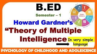 Howard Gardner’s “Theory of Multiple Intelligence | B.ED 1st Year | Psychology Of Childhood