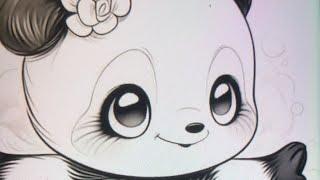 Live Drawing/ Art & Artist/ How to Draw cute panda / easy way to draw